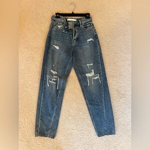 Hidden, Barrel Medium Wash, Destroy Jeans, Size 25
